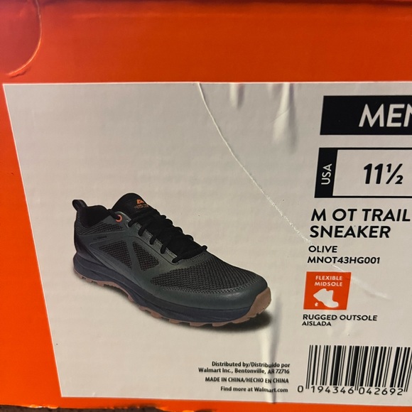New In Box Ozark Mens trail hikers sneaker size 11.5 olive green breathable , - Picture 8 of 13